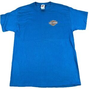 Harley Davidson Hill City South Dakota T Shirt Large Blue 2007 USA